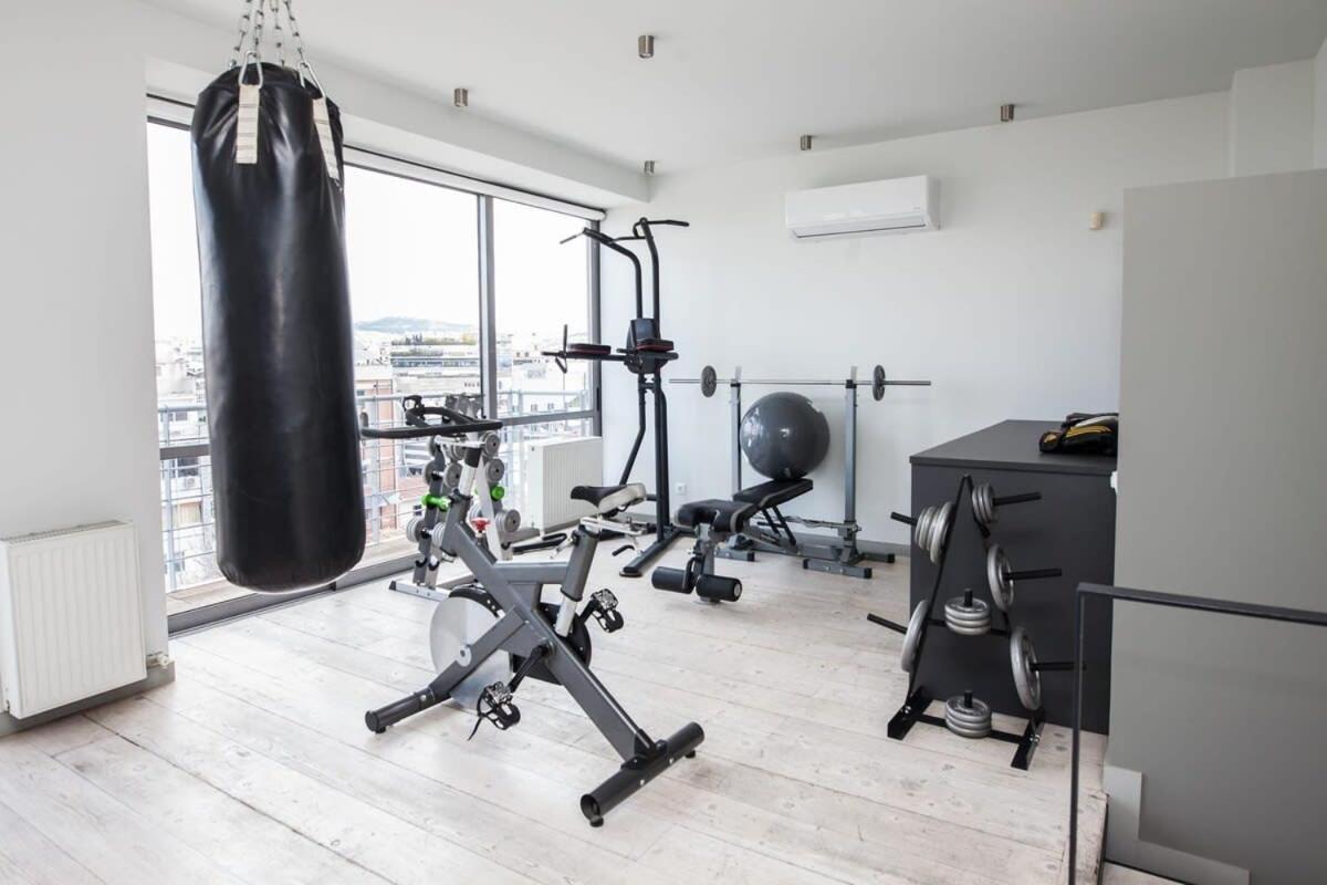 Penthouse With 360 View Of Athens And Private Gym Apartment Bagian luar foto