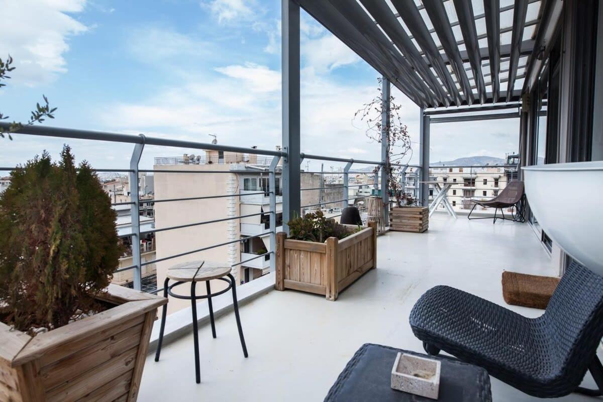 Penthouse With 360 View Of Athens And Private Gym Apartment Bagian luar foto